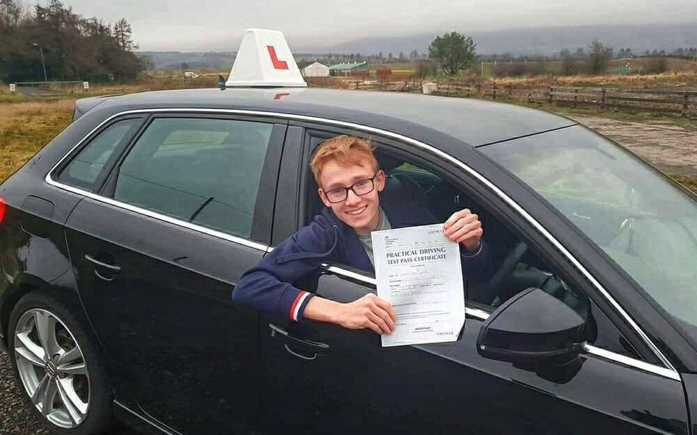 Pupil who passed their driving test in Glasgow